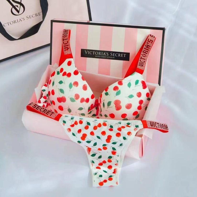 Strawberry Luxe Padded Lingerie Set
